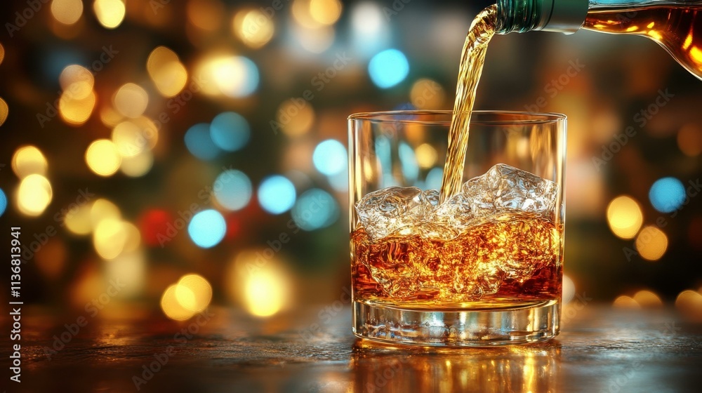 St. Patrick's Day Irish whiskey poured in celebration St. Patrick's Day Irish whiskey poured in celebration