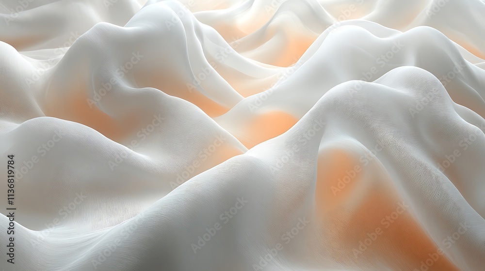 Fototapeta premium Abstract White Fabric Draped in Gentle Waves