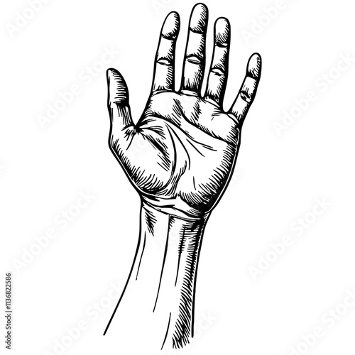 Illustration of hand depicting rheumatoid arthritis symptoms, health concept
