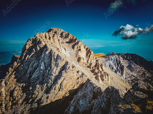 Highest peak of mount Olympus. In Greek mythology, the gods are said to live atop Mount Olympus.