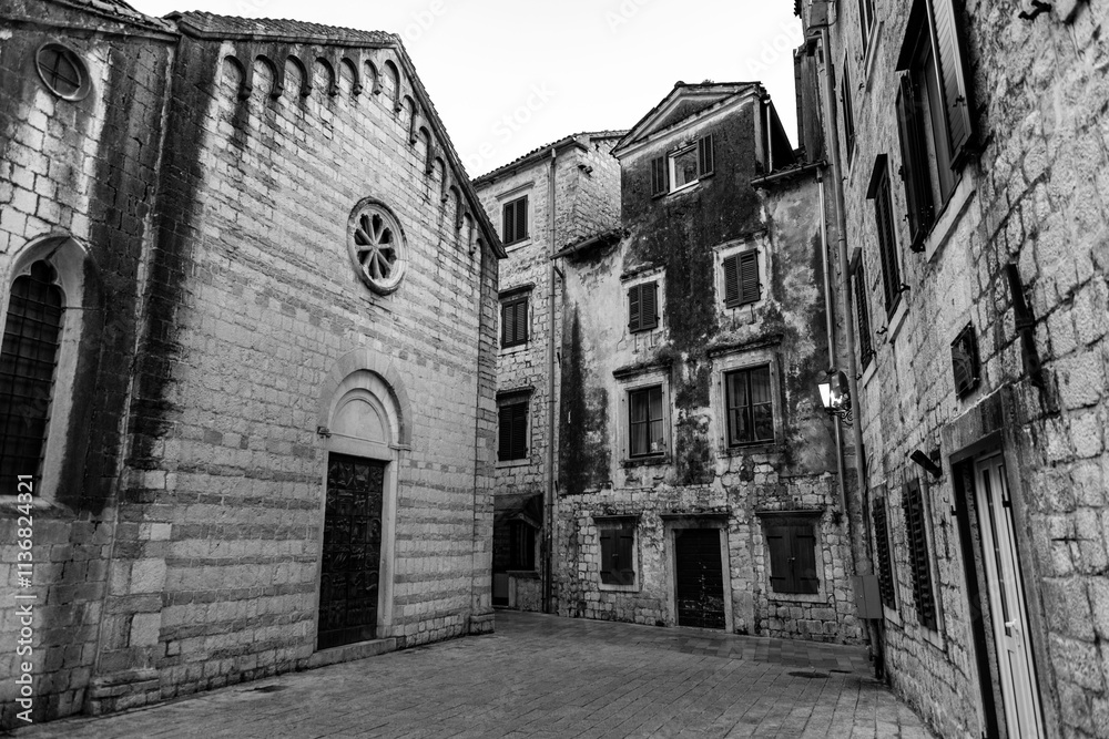 Traditional architecture and street view in old town Kotor, Montenegro Traditional architecture and street view in old town Kotor, Montenegro