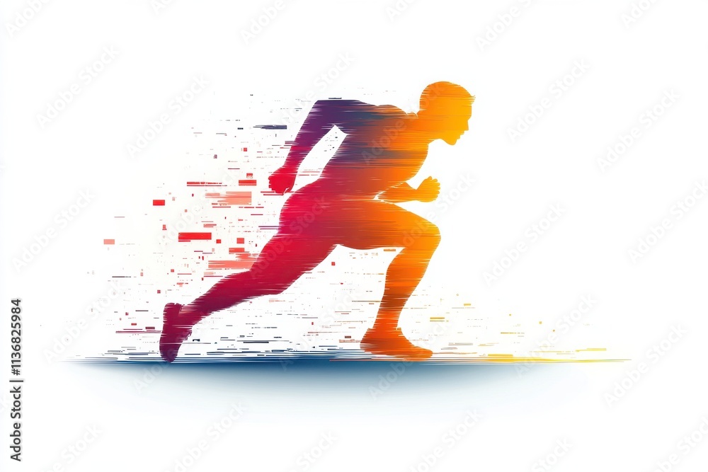 Dynamic illustration of a fast-moving athlete in motion blur Dynamic illustration of a fast-moving athlete in motion blur