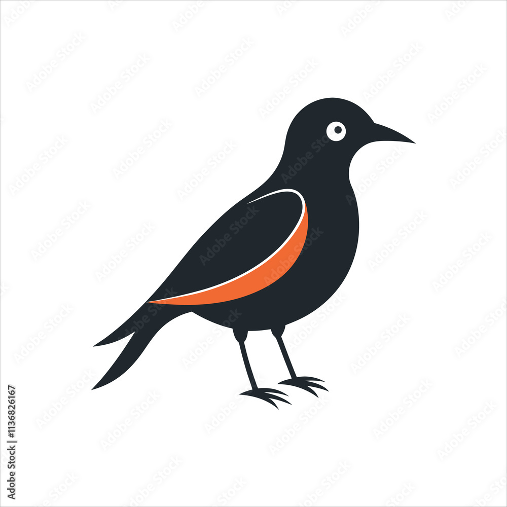 Obraz premium Flat Bird Silhouette Vector Illustration for Versatile Use