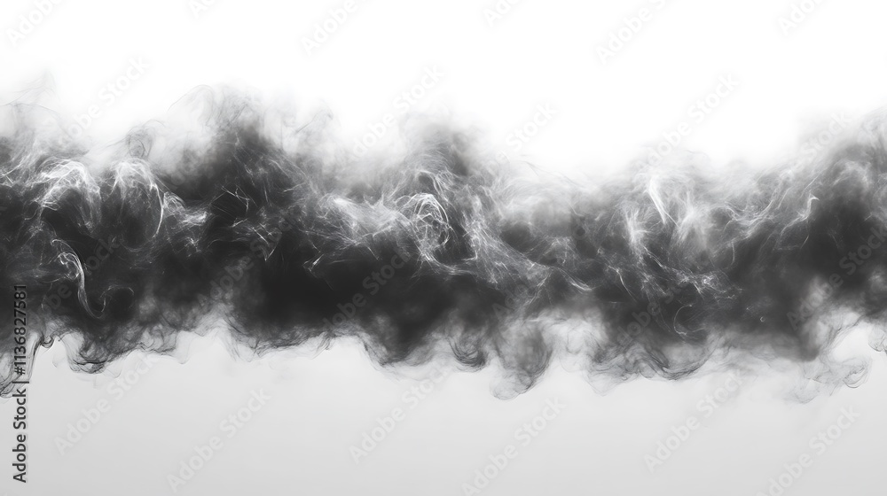 Abstract grayscale image of swirling smoke clouds Abstract grayscale image of swirling smoke clouds