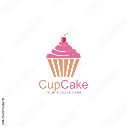 cupcake icon vector logo design template