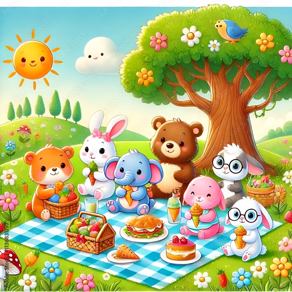 Naklejka premium animals in the forest