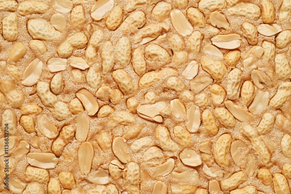 Pattern texture of creamy peanut paste with roasted peanuts and a rich, smooth appearance Pattern texture of creamy peanut paste with roasted peanuts and a rich, smooth appearance