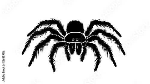 Tarantula in threat posture with front legs raised, Animal Vector Graphic