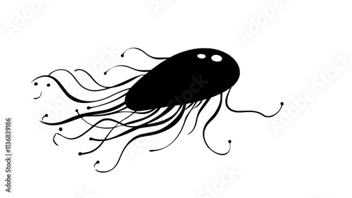 Flagella of Giardia in motion, enabling the organism to swim through a liquid medium, Animal Vector Graphic