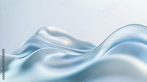 Misty blue fluid art with soft, flowing curves and a serene gradient, creating a calm and elegant abstract composition with smooth textures. photo