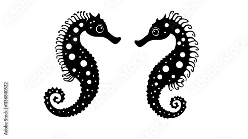 Seahorse giving birth to live young, Animal Digital Art