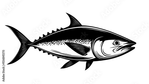 Tuna gliding near the ocean floor, moving with smooth, efficient strokes of its tail, Animal Digital Art