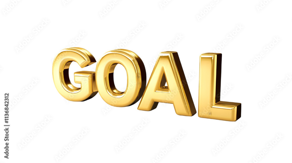 Golden 3D Goal Text Success Achievement Ambition Target Golden 3D Goal Text Success Achievement Ambition Target