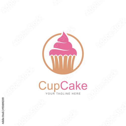 cupcake icon vector logo design template