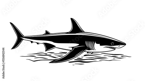 Goldfish swimming slowly in large aquarium, fins moving gently, Vectorized Animal Art