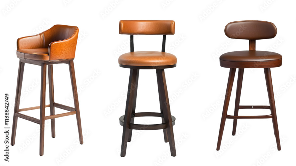 Stylish Leather Bar Stools Modern Pub Furniture Home Decor Interior Design Stylish Leather Bar Stools Modern Pub Furniture Home Decor Interior Design