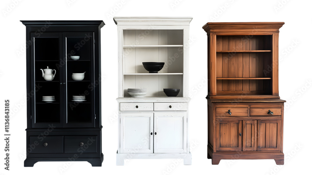 Black White Wood China Cabinets Farmhouse Buffet Kitchen Storage Home Decor Black White Wood China Cabinets Farmhouse Buffet Kitchen Storage Home Decor