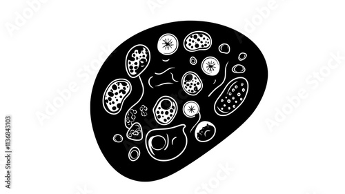 Plasmodium parasites develop within liver cells before spreading to the bloodstream, Vectorized Animal Art
