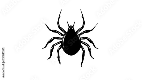 A tick extending its legs while searching for a new host, Vectorized Animal Art