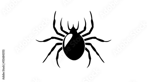 A tick resting, legs spread, preparing to move toward its next host, Vectorized Animal Art