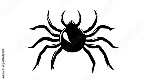 A tick feeding on a host, attached firmly with its mouthparts buried in the skin, Vectorized Animal Art