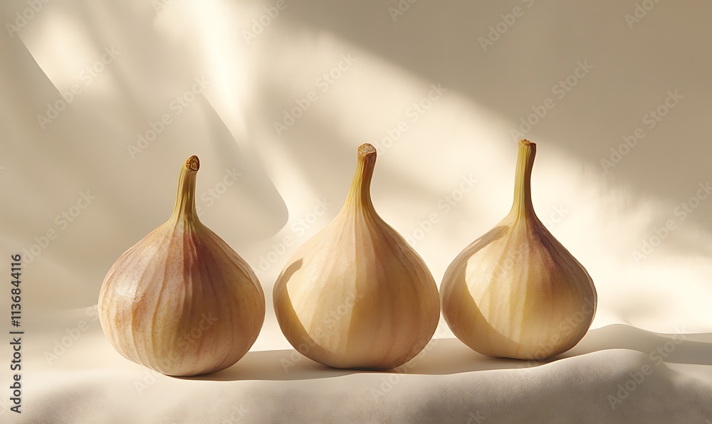 Obraz premium Three Single Bulbs Resting On Soft Fabric