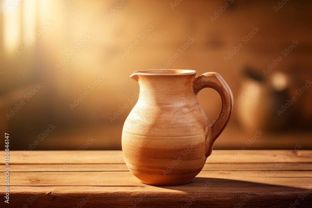 Elegant gradation a stylish jug featuring a smooth transition from light to dark brown Elegant gradation a stylish jug featuring a smooth transition from light to dark brown