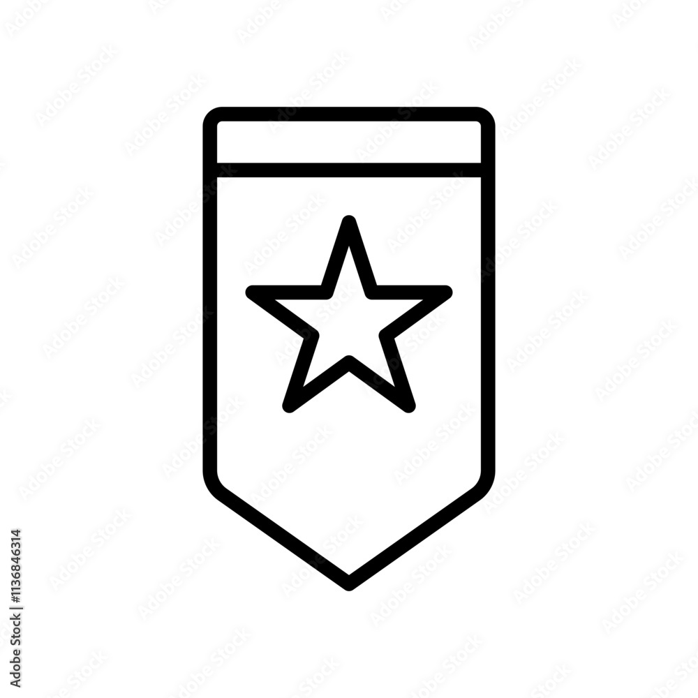shield icon, badge with star, simple flat style, vector illustration symbol sign logo template pictogram, for ui or ux isolated on white for mobile app, editable shield icon, badge with star, simple flat style, vector illustration symbol sign logo template pictogram, for ui or ux isolated on white for mobile app, editable