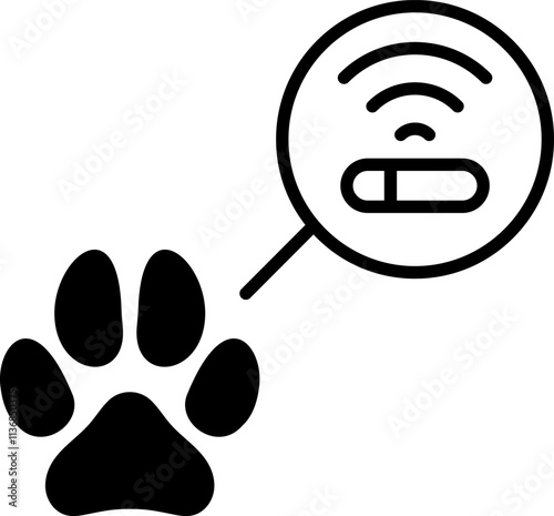 Animal chipping icon. Pet Microchip. Vet Microchip implant sign.
