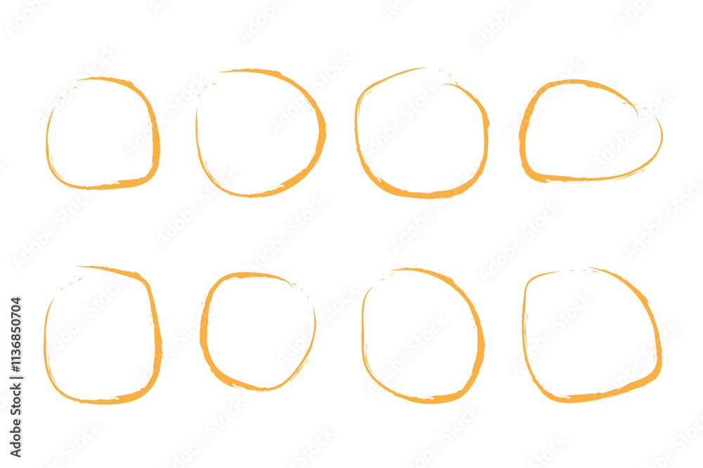 Hand drawn vector scribble circles set. Pen doodle, hand written mark. Collection isolated on white background. Hand drawn vector scribble circles set. Pen doodle, hand written mark. Collection isolated on white background.