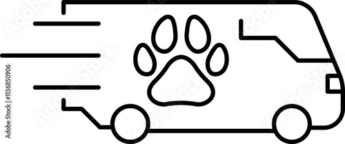 Animal delivery, pet cargo, pet transport, pets shipping, pet delivery vector image, pet transportation, pets travel icon.