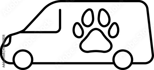 Animal delivery, pet cargo, pet transport, pets shipping, pet delivery vector image, pet transportation, pets travel icon.