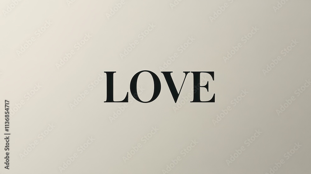 Minimalist Love Typography on Neutral Background with Elegant Design