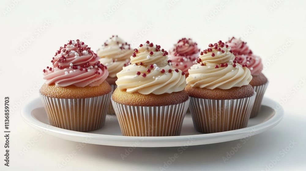 cupcakes on a plate on a white background cupcakes on a plate on a white background