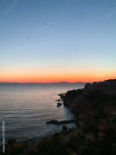 Coastal sunset in Greece