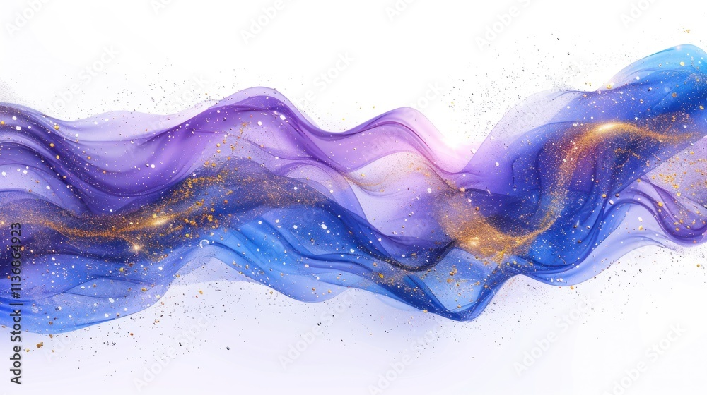 Abstract Celestial Silk Waves: A Symphony of Blue, Purple, and Gold Abstract Celestial Silk Waves: A Symphony of Blue, Purple, and Gold