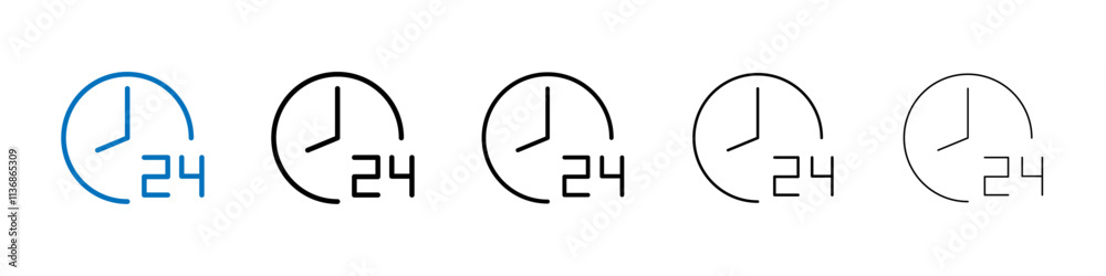 24 hrs icon Outline vector logo for web ui 24 hrs icon Outline vector logo for web ui