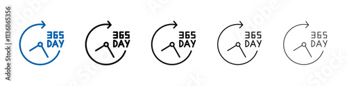 365 day Icon Outline vector logo for web ui