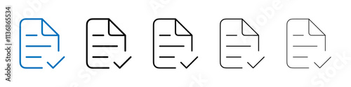 Accept document icon Outline vector logo for web ui