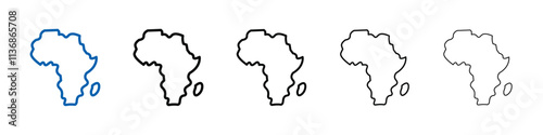 africa map icon Outline vector logo for web ui