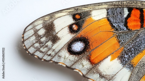 Close-up of a Butterfly Wing: Intricate Details and Vibrant Colors photo