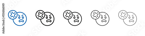 Anger icon Outline vector logo for web ui