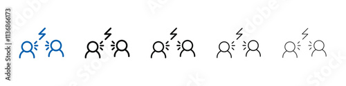 Angry people conflicts icon Outline vector logo for web ui