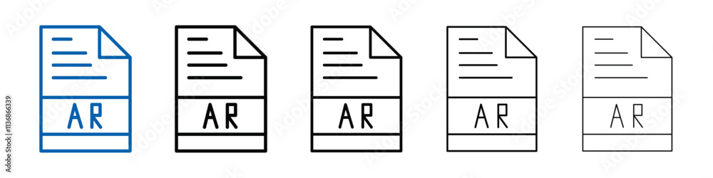 AR File Document Icon Outline vector logo for web ui AR File Document Icon Outline vector logo for web ui