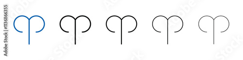 Aries zodiac sign icon Outline vector logo for web ui