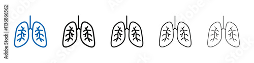 Asthma icon Outline vector logo for web ui