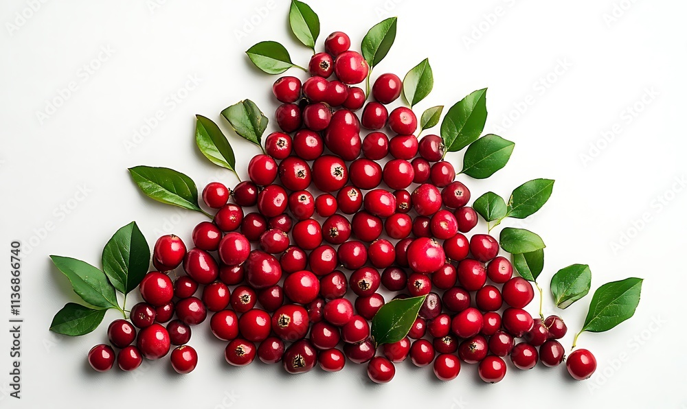 Red Berries Arranged In A Festive Triangle Shape Red Berries Arranged In A Festive Triangle Shape