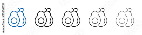avocado icon Outline vector logo for web ui