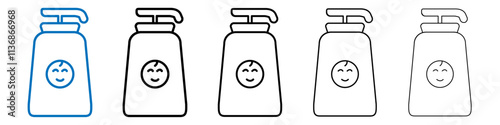 Baby shampoo icon Outline vector logo for web ui