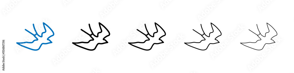 Fototapeta premium Barn swallow icon Outline vector logo for web ui